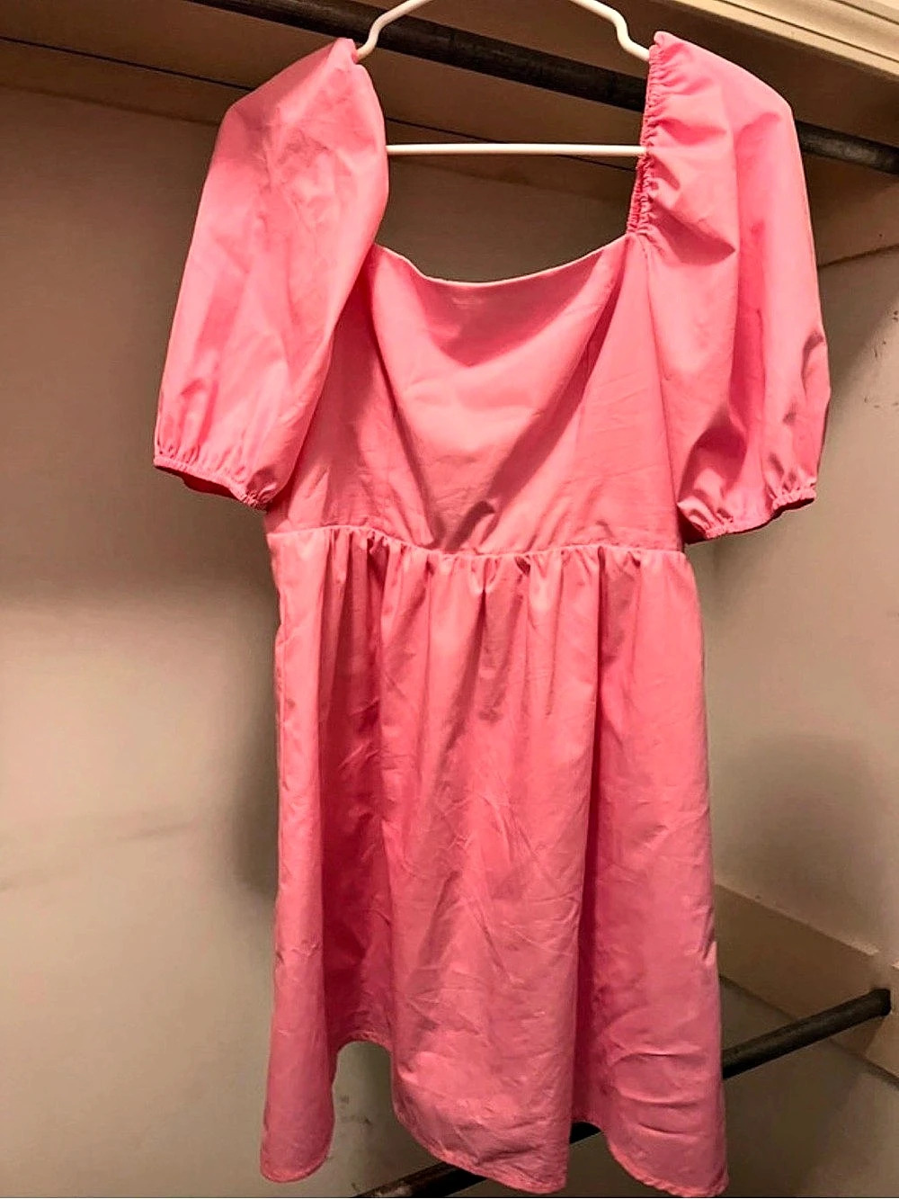 English Factory Pink Puff Sleeve Mini Dress